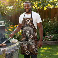 Shaka Zulu Apron Monochrome Portrait Zulu Kingdom Heritage Unconquered Spirit Warrior Legacy Theme - Wonder Print Shop