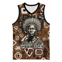 Shaka Zulu Basketball Jersey Monochrome Portrait Zulu Kingdom Heritage Unconquered Spirit Warrior Legacy Theme - Wonder Print Shop