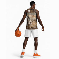 Shaka Zulu Basketball Jersey Monochrome Portrait Zulu Kingdom Heritage Unconquered Spirit Warrior Legacy Theme - Wonder Print Shop