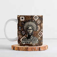 Shaka Zulu Ceramic Mug Monochrome Portrait Zulu Kingdom Heritage Unconquered Spirit Warrior Legacy Theme - Wonder Print Shop