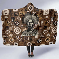 Shaka Zulu Hooded Blanket Monochrome Portrait Zulu Kingdom Heritage Unconquered Spirit Warrior Legacy Theme - Wonder Print Shop