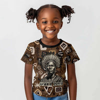 Shaka Zulu Kid T shirt Monochrome Portrait Zulu Kingdom Heritage Unconquered Spirit Warrior Legacy Theme - Wonder Print Shop
