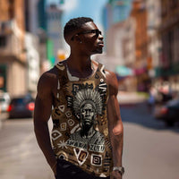 Shaka Zulu Men Tank Top Monochrome Portrait Zulu Kingdom Heritage Unconquered Spirit Warrior Legacy Theme - Wonder Print Shop