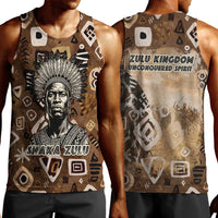Shaka Zulu Men Tank Top Monochrome Portrait Zulu Kingdom Heritage Unconquered Spirit Warrior Legacy Theme - Wonder Print Shop