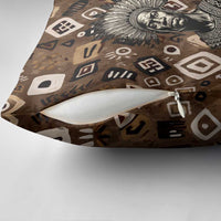Shaka Zulu Pillow Cover Monochrome Portrait Zulu Kingdom Heritage Unconquered Spirit Warrior Legacy Theme - Wonder Print Shop