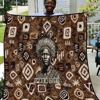 Shaka Zulu Quilt Monochrome Portrait Zulu Kingdom Heritage Unconquered Spirit Warrior Legacy Theme - Wonder Print Shop