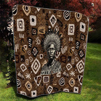 Shaka Zulu Quilt Monochrome Portrait Zulu Kingdom Heritage Unconquered Spirit Warrior Legacy Theme - Wonder Print Shop
