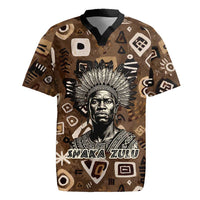 Shaka Zulu Rugby Jersey Monochrome Portrait Zulu Kingdom Heritage Unconquered Spirit Warrior Legacy Theme - Wonder Print Shop
