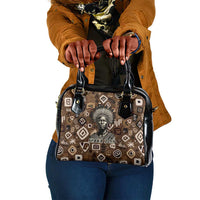 Shaka Zulu Shoulder Handbag Monochrome Portrait Zulu Kingdom Heritage Unconquered Spirit Warrior Legacy Theme - Wonder Print Shop