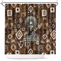 Shaka Zulu Shower Curtain Monochrome Portrait Zulu Kingdom Heritage Unconquered Spirit Warrior Legacy Theme - Wonder Print Shop