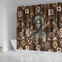 Shaka Zulu Shower Curtain Monochrome Portrait Zulu Kingdom Heritage Unconquered Spirit Warrior Legacy Theme - Wonder Print Shop