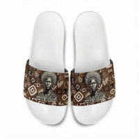 Shaka Zulu Slide Sandals Monochrome Portrait Zulu Kingdom Heritage Unconquered Spirit Warrior Legacy Theme - Wonder Print Shop