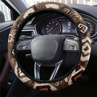 Shaka Zulu Steering Wheel Cover Monochrome Portrait Zulu Kingdom Heritage Unconquered Spirit Warrior Legacy Theme - Wonder Print Shop