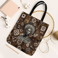Shaka Zulu Tote Bag Monochrome Portrait Zulu Kingdom Heritage Unconquered Spirit Warrior Legacy Theme - Wonder Print Shop