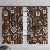 Shaka Zulu Window Curtain Monochrome Portrait Zulu Kingdom Heritage Unconquered Spirit Warrior Legacy Theme - Wonder Print Shop