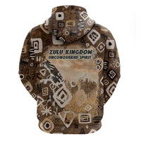 Shaka Zulu Zip Hoodie Monochrome Portrait Zulu Kingdom Heritage Unconquered Spirit Warrior Legacy Theme - Wonder Print Shop