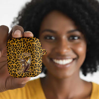 Shaka Zulu AirPods Case Leopard Print Design Traditional Warrior Spear and Shield Illustration Tribal King - Wonder Print Shop