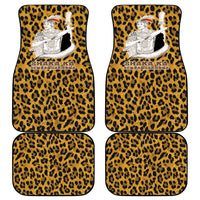 Shaka Zulu Car Mats Leopard Print Design Traditional Warrior Spear and Shield Illustration Tribal King - Wonder Print Shop