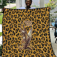 Shaka Zulu Quilt Leopard Print Design Traditional Warrior Spear and Shield Illustration Tribal King - Wonder Print Shop