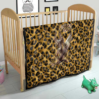 Shaka Zulu Quilt Leopard Print Design Traditional Warrior Spear and Shield Illustration Tribal King - Wonder Print Shop