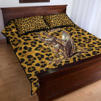 Shaka Zulu Quilt Bed Set Leopard Print Design Traditional Warrior Spear and Shield Illustration Tribal King - Wonder Print Shop