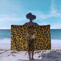 Shaka Zulu Sarong Leopard Print Design Traditional Warrior Spear and Shield Illustration Tribal King - Wonder Print Shop