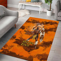 Shaka Zulu Area Rug Warrior Fiery Roaring Lion - Never Retreat Never Surrender African Strength and Courage - Wonder Print Shop