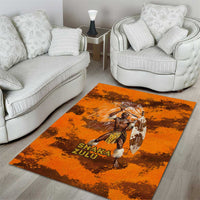 Shaka Zulu Area Rug Warrior Fiery Roaring Lion - Never Retreat Never Surrender African Strength and Courage - Wonder Print Shop