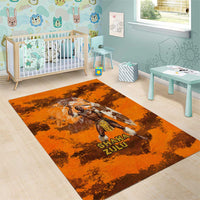 Shaka Zulu Area Rug Warrior Fiery Roaring Lion - Never Retreat Never Surrender African Strength and Courage - Wonder Print Shop