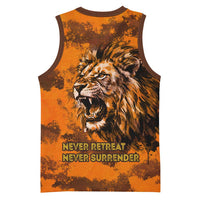Shaka Zulu Basketball Jersey Warrior Fiery Roaring Lion - Never Retreat Never Surrender African Strength and Courage - Wonder Print Shop