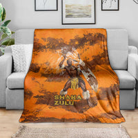 Shaka Zulu Blanket Warrior Fiery Roaring Lion - Never Retreat Never Surrender African Strength and Courage - Wonder Print Shop