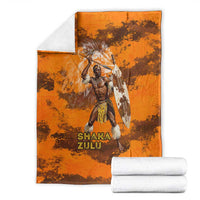 Shaka Zulu Blanket Warrior Fiery Roaring Lion - Never Retreat Never Surrender African Strength and Courage - Wonder Print Shop