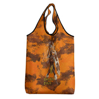 Shaka Zulu Grocery Bag Warrior Fiery Roaring Lion - Never Retreat Never Surrender African Strength and Courage - Wonder Print Shop