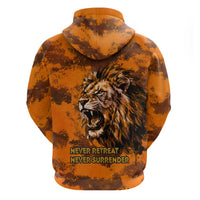 Shaka Zulu Hoodie Warrior Fiery Roaring Lion - Never Retreat Never Surrender African Strength and Courage - Wonder Print Shop