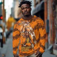 Shaka Zulu Long Sleeve Shirt Warrior Fiery Roaring Lion - Never Retreat Never Surrender African Strength and Courage - Wonder Print Shop