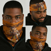 Shaka Zulu Neck Gaiter Warrior Fiery Roaring Lion - Never Retreat Never Surrender African Strength and Courage - Wonder Print Shop