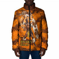 Shaka Zulu Padded Jacket Warrior Fiery Roaring Lion - Never Retreat Never Surrender African Strength and Courage - Wonder Print Shop