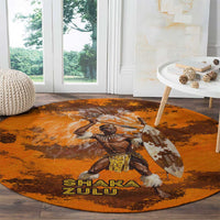 Shaka Zulu Round Carpet Warrior Fiery Roaring Lion - Never Retreat Never Surrender African Strength and Courage - Wonder Print Shop