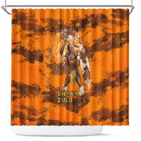 Shaka Zulu Shower Curtain Warrior Fiery Roaring Lion - Never Retreat Never Surrender African Strength and Courage - Wonder Print Shop