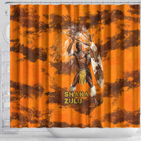 Shaka Zulu Shower Curtain Warrior Fiery Roaring Lion - Never Retreat Never Surrender African Strength and Courage - Wonder Print Shop