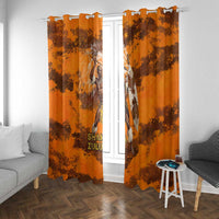 Shaka Zulu Window Curtain Warrior Fiery Roaring Lion - Never Retreat Never Surrender African Strength and Courage - Wonder Print Shop