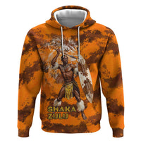 Shaka Zulu Zip Hoodie Warrior Fiery Roaring Lion - Never Retreat Never Surrender African Strength and Courage - Wonder Print Shop