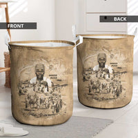 Mansa Musa Laundry Basket Sepia Map Historic Pilgrimage Empire Expedition 1324 African Royalty Legacy - Wonder Print Shop