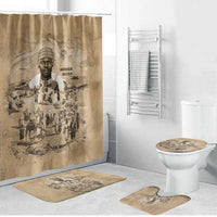 Mansa Musa Bathroom Set Sepia Map Historic Pilgrimage Empire Expedition 1324 African Royalty Legacy - Wonder Print Shop