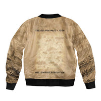 Mansa Musa Bomber Jacket Sepia Map Historic Pilgrimage Empire Expedition 1324 African Royalty Legacy - Wonder Print Shop