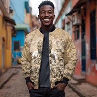 Mansa Musa Bomber Jacket Sepia Map Historic Pilgrimage Empire Expedition 1324 African Royalty Legacy - Wonder Print Shop