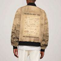 Mansa Musa Bomber Jacket Sepia Map Historic Pilgrimage Empire Expedition 1324 African Royalty Legacy - Wonder Print Shop