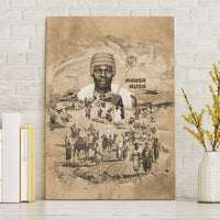 Mansa Musa Canvas Wall Art Sepia Map Historic Pilgrimage Empire Expedition 1324 African Royalty Legacy - Wonder Print Shop