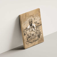 Mansa Musa Canvas Wall Art Sepia Map Historic Pilgrimage Empire Expedition 1324 African Royalty Legacy - Wonder Print Shop
