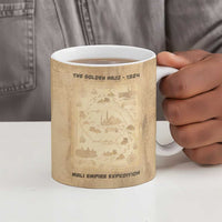 Mansa Musa Ceramic Mug Sepia Map Historic Pilgrimage Empire Expedition 1324 African Royalty Legacy - Wonder Print Shop